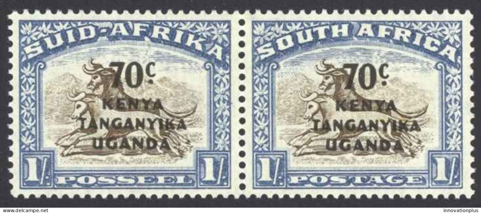 Kenya, Uganda, Tanzania Sc# 89 MH Horiz Pair 1941-1942 1sh S. Africa Overprints - Kenya, Oeganda & Tanzania