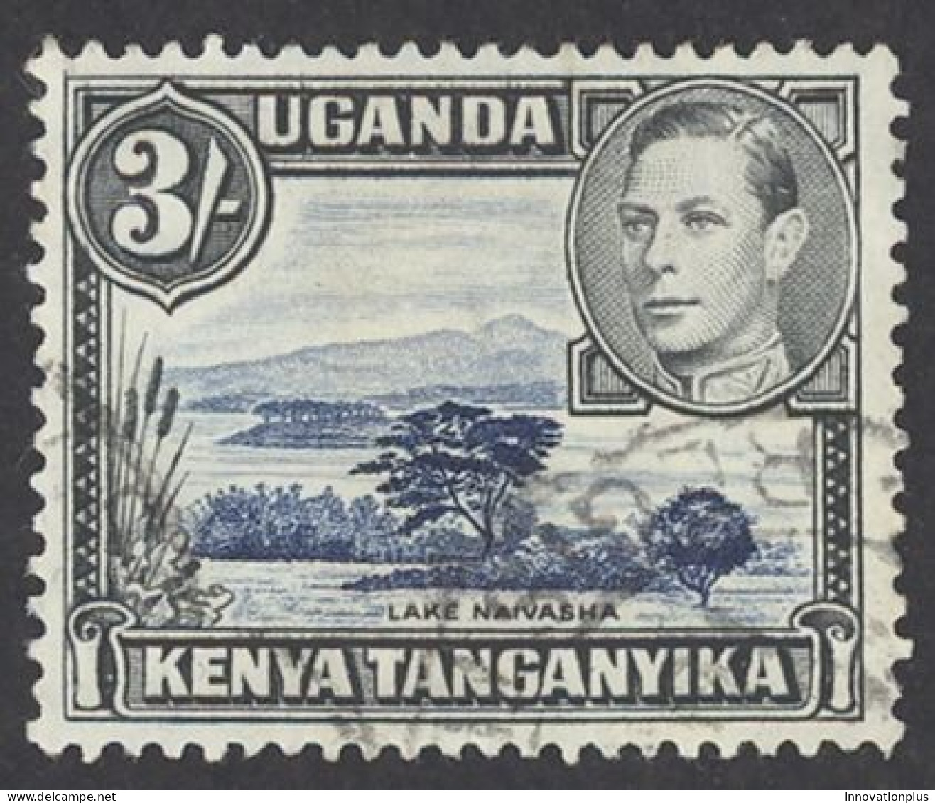 Kenya, Uganda, Tanzania Sc# 82 Used 1950 3sh King George VI Scenes  - Kenya, Uganda & Tanzania