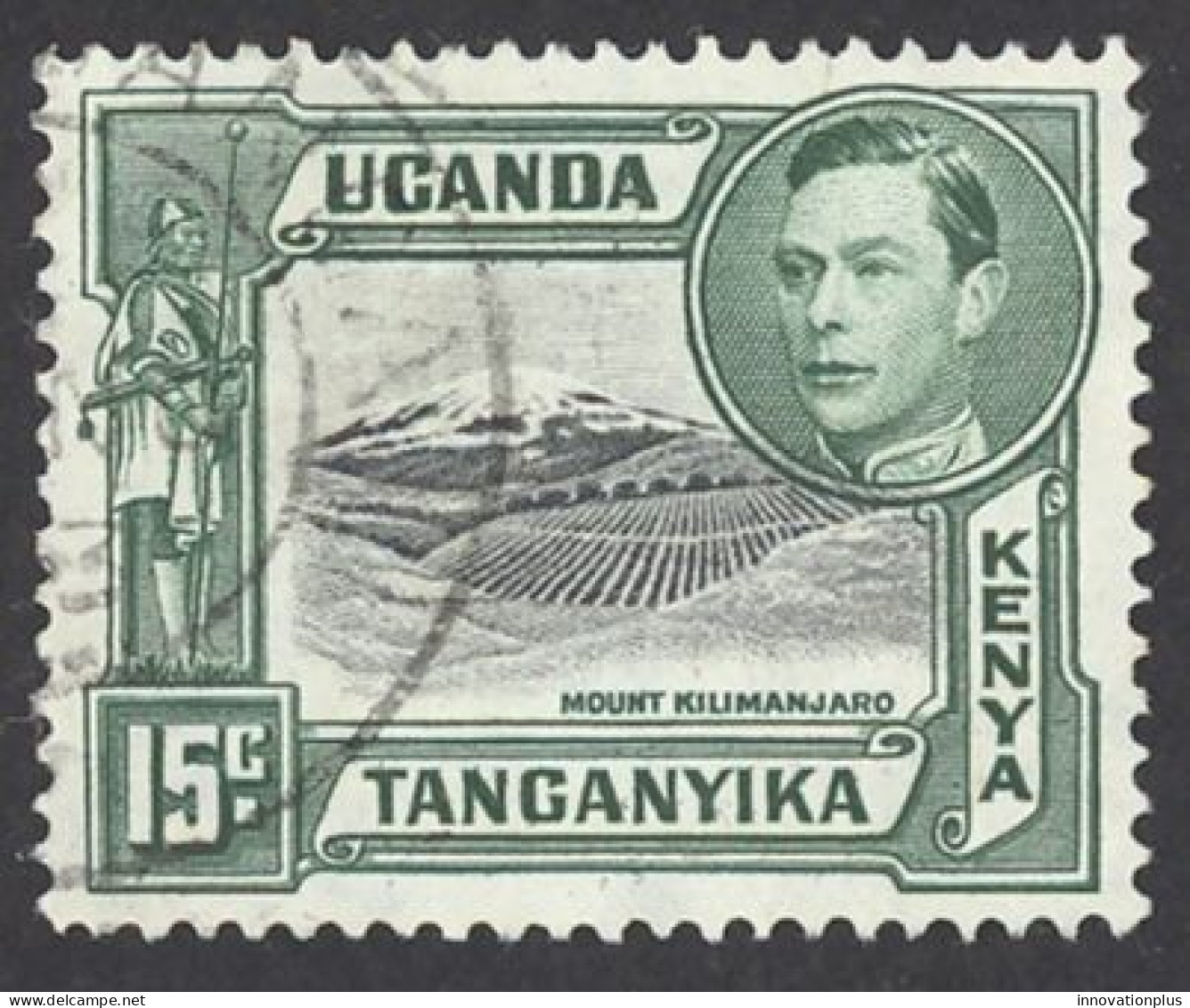 Kenya, Uganda, Tanzania Sc# 73 Used 1952 15c King George VI Scenes  - Kenya, Oeganda & Tanzania