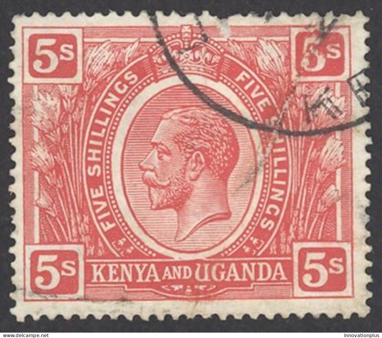 Kenya, Uganda, Tanzania Sc# 34 Cull (sm. Top Tear) 1922-1927 5sh King George V - Kenya, Oeganda & Tanzania