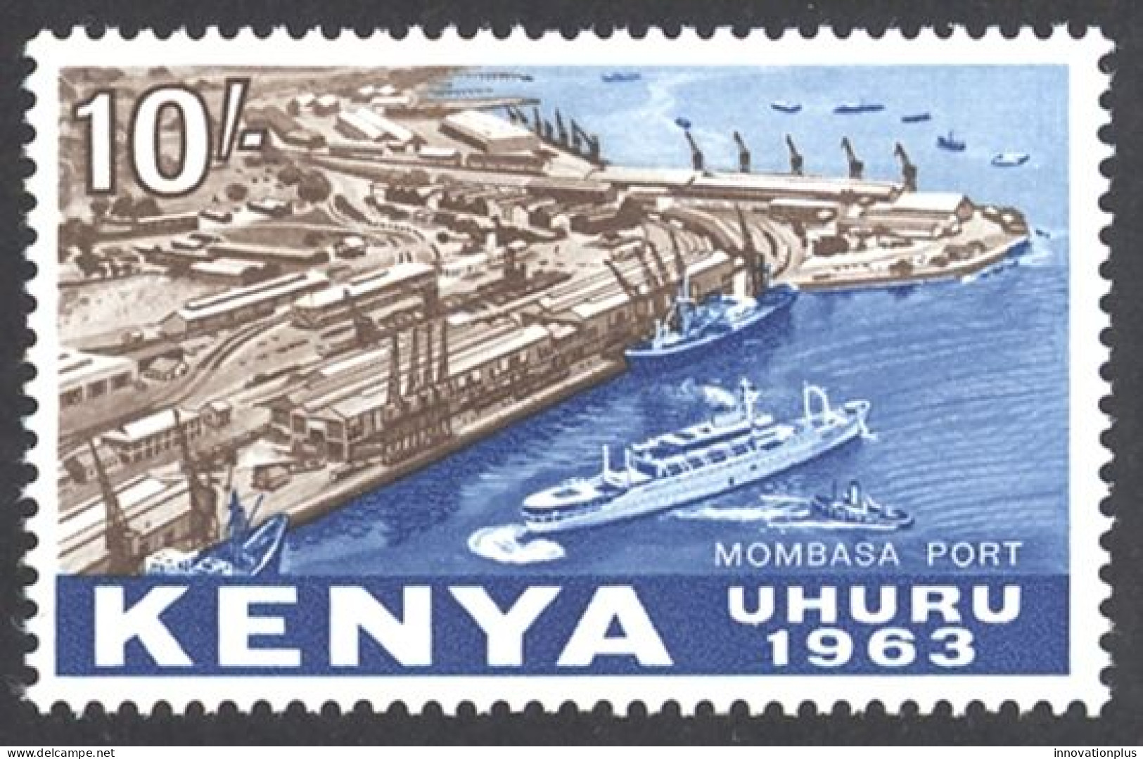 Kenya Sc# 13 MNH 1963 10sh Mombasa Port - Kenya (1963-...)