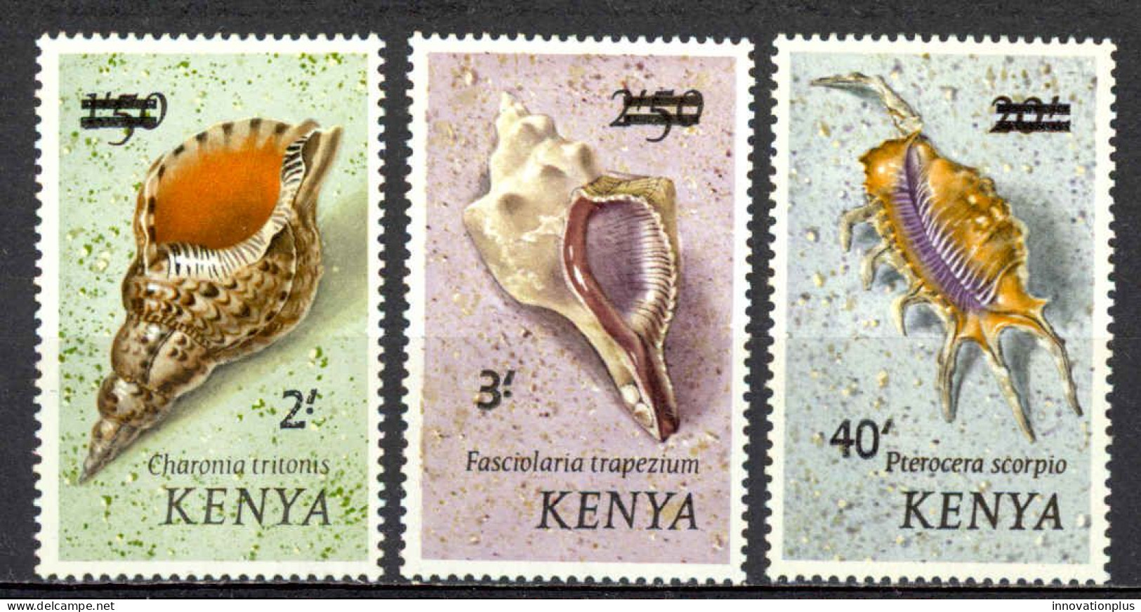 Kenya Sc# 53-55 MH 1975 Surcharged Sea Shells - Kenya (1963-...)