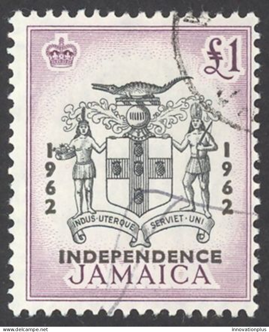 Jamaica Sc# 196 Used 1962 £1 Overprint Independent State - Jamaica (1962-...)