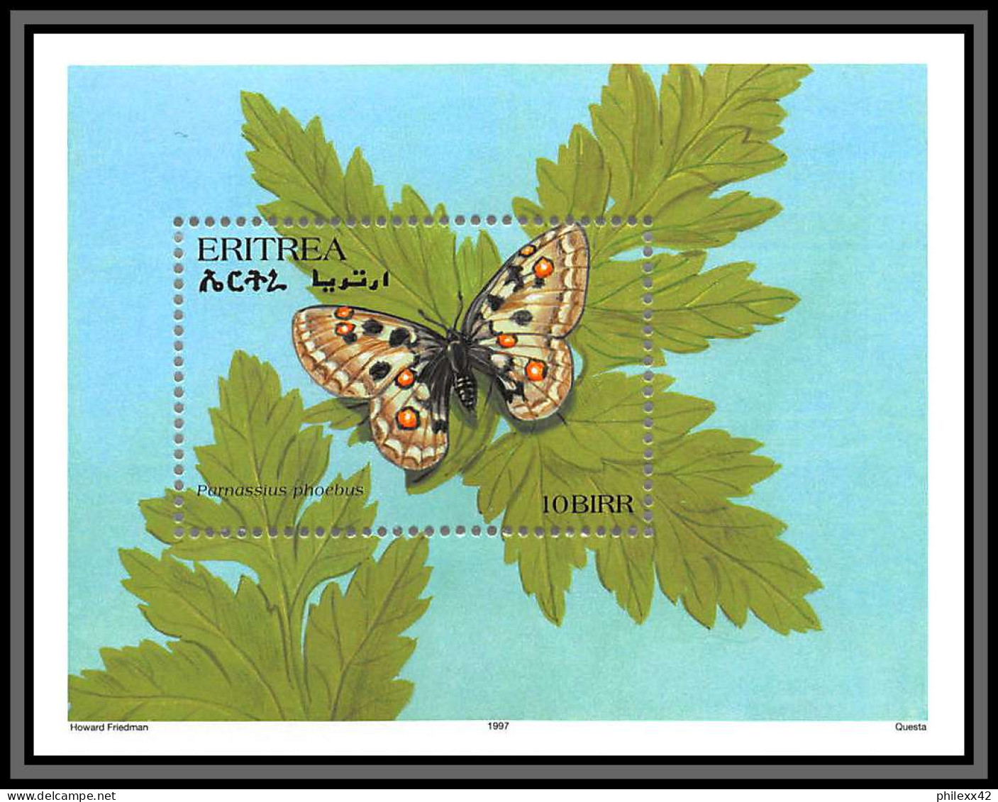 80791 Eritrea Erythrée Mi N°4 Parnassius Phoebus ** MNH Papillons Butterflies Schmetterlinge 1997 - Eritrea