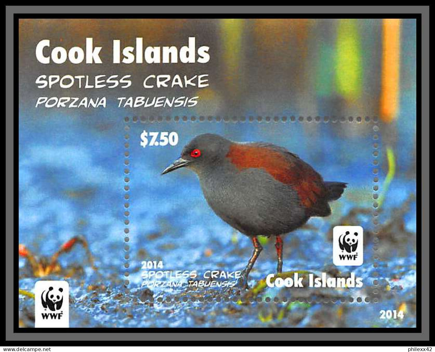 80804 Cook Islands Mi N°248 TB Neuf ** MNH Oiseaux Birds Bird Spotless Crake Wwf 2014 Marouette Rallidae - Konvolute & Serien