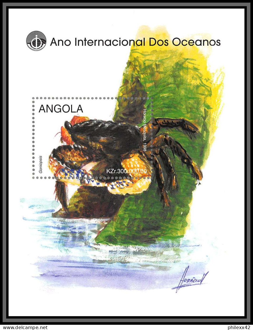 80940 Angola Mi BF N°48 Goniopsis Crabe Crad Ano Dos Oceanos Oceans' Year  TB Neuf ** MNH Animaux Animals 1998 - Crustaceans