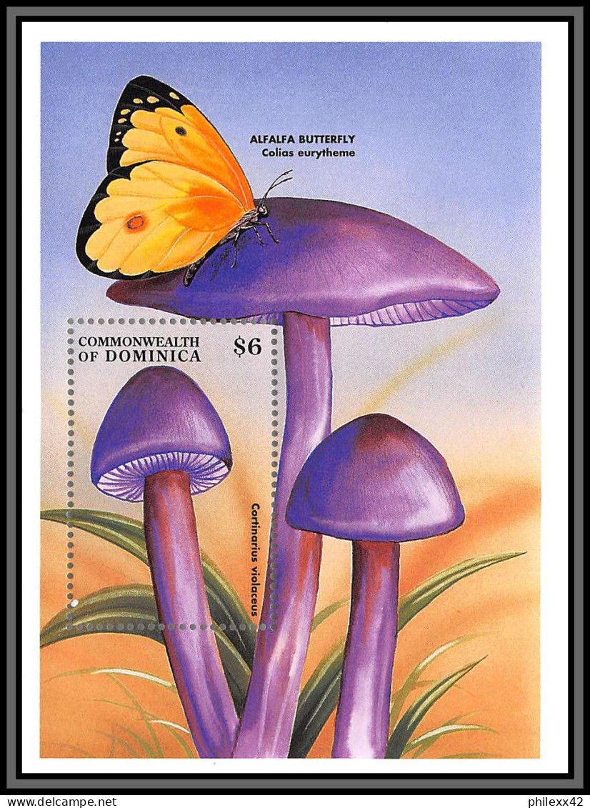 81103 Dominica Dominique Mi BF N°352 Neuf ** MNH Champignons Mushrooms Funghi Pilze 1998 Papillons Butterflies - Dominique (1978-...)