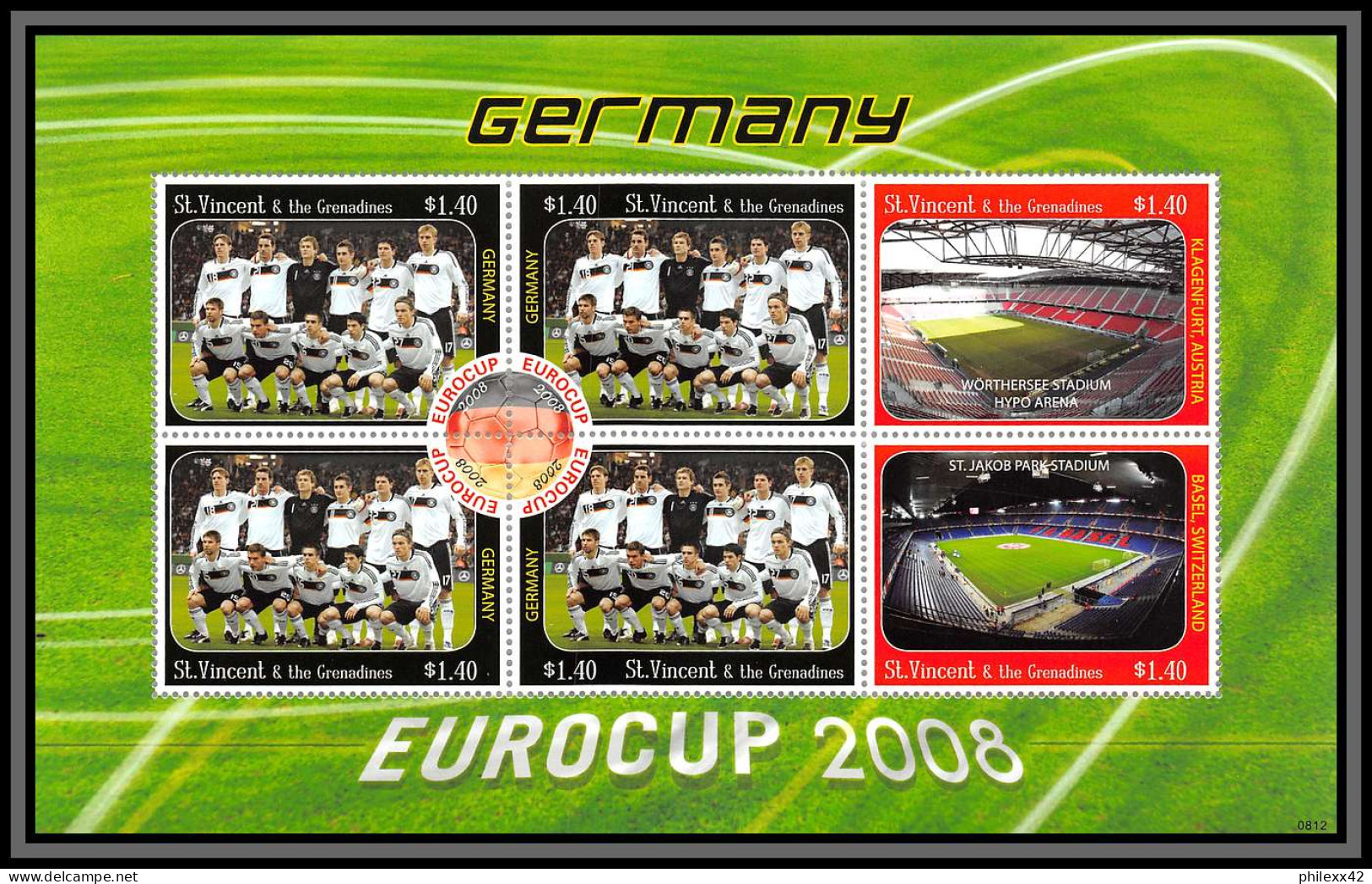 81200 St Vincent Grenadines Mi N°6475/ 6491-5 Germany Eurocup 2008 Championnat D'europe TB Neuf ** MNH Football Soccer - Championnat D'Europe (UEFA)
