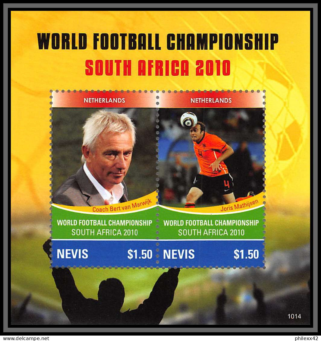 81212b Nevis Mi BF N°292 NETHERLANDS Marwijk Coach World Cup South Africa 2010 TB Neuf ** MNH Football Soccer - 2010 – Sud Africa