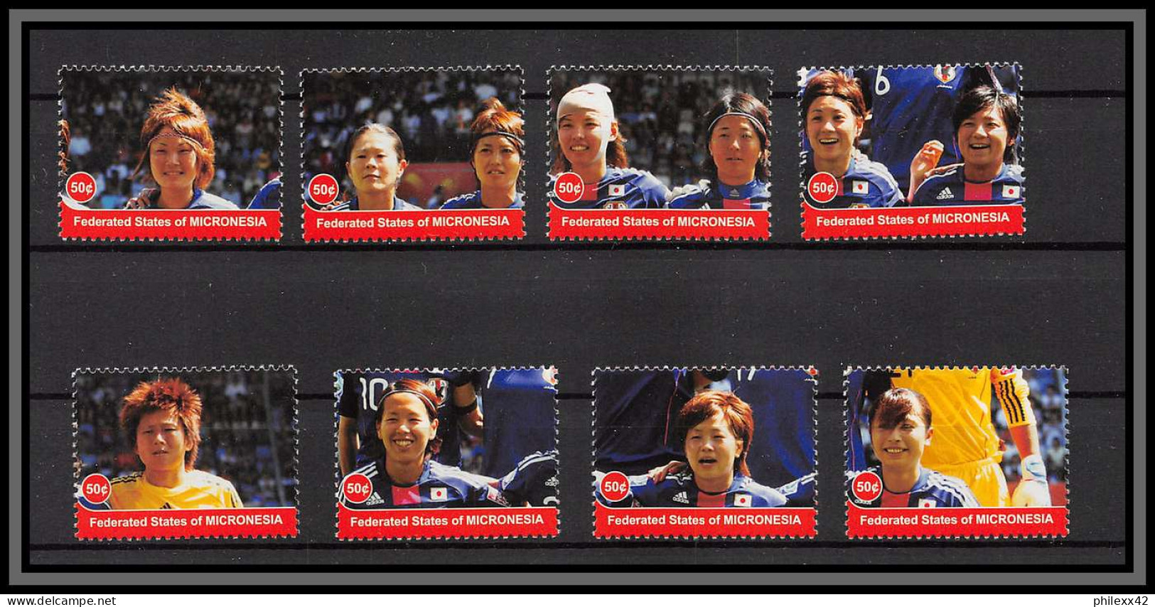81216 Micronesie Micronesia  Mi N°2260/2267 Team Japan 2001 Winners Of Women's Wolrd Cup 2001 ** MNH Football Soccer - Sonstige & Ohne Zuordnung