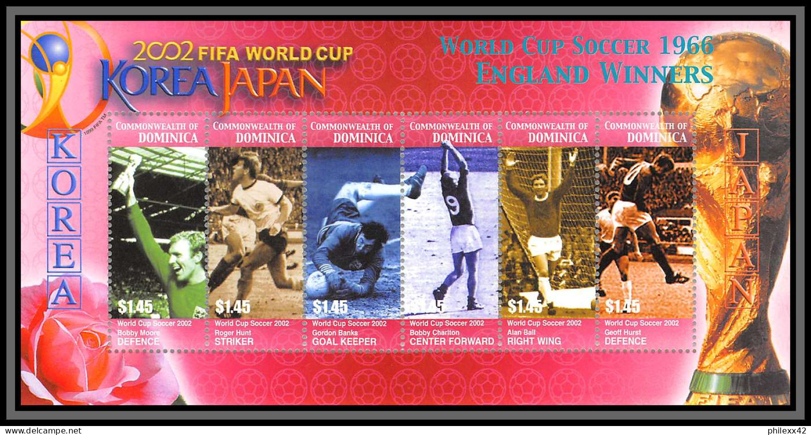 81221 Dominica Dominique Mi N°3416/2421 World Cup England Winners 1966 Japan Korea 2002 TB Neuf ** MNH Football Soccer - Dominique (1978-...)