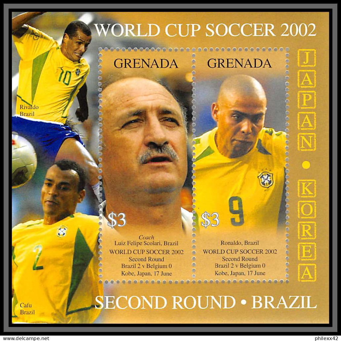 81223b Grenada Grenade MI N°694 Brazil Brésil Ronaldo World Cup Coupe Du Monde Japan Korea 2002 ** MNH Football Soccer - 2002 – Südkorea / Japan