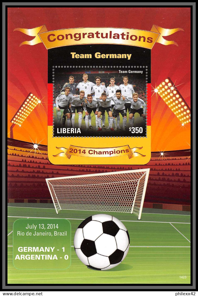81233 Liberia Mi N°682 Germany Winner Vs Argentina World Cup Coupe Du Monde Brazil 2014 TB Neuf ** MNH Football Soccer - 2014 – Brasil