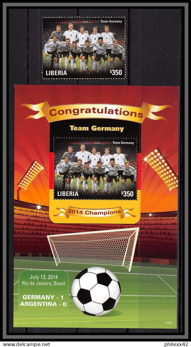 81233b Liberia Mi N°682 Germany Winner Vs Argentina World Cup Coupe Du Monde Brazil 2014 TB Neuf ** MNH Football Soccer - 2014 – Brazil