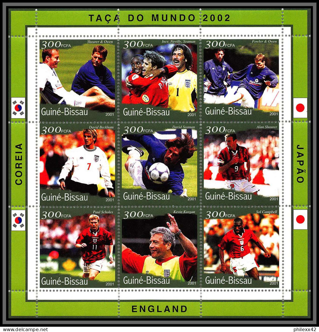 81255 Guinée Bissau N°729/737 England Seaman Shearer Coupe Du Monde World Cup 2002 Korea Japan ** MNH Football Soccer - 2002 – Corée Du Sud / Japon