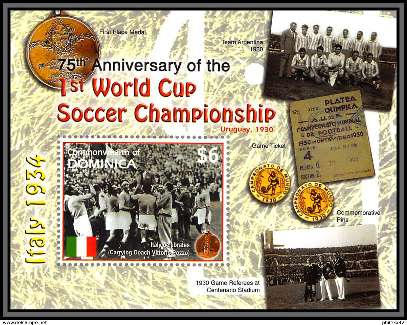 81260 Dominique Dominica Mi N°514 75th Anniversary Of The 1rst World Cup Italia 1930 ** MNH Football Soccer - 1934 – Italia