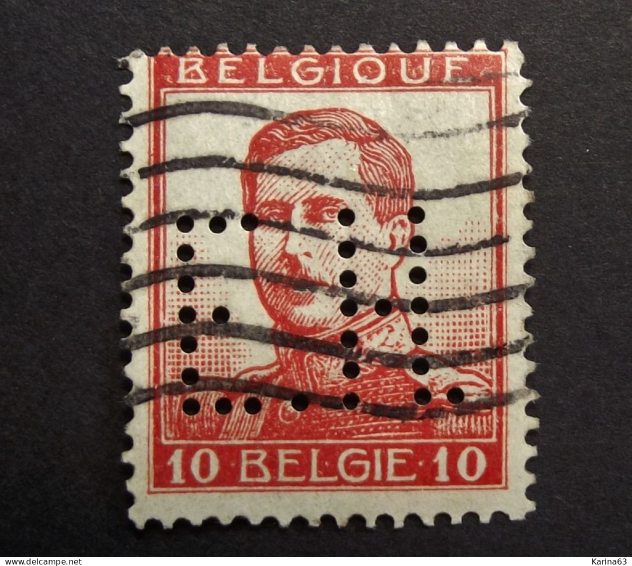 België - Belgique - Perfin Perforé - E. H. - Papeteries Génerales Belges Ed. Haseldonckx & Cie Brussel -  Cancelled - 1909-34