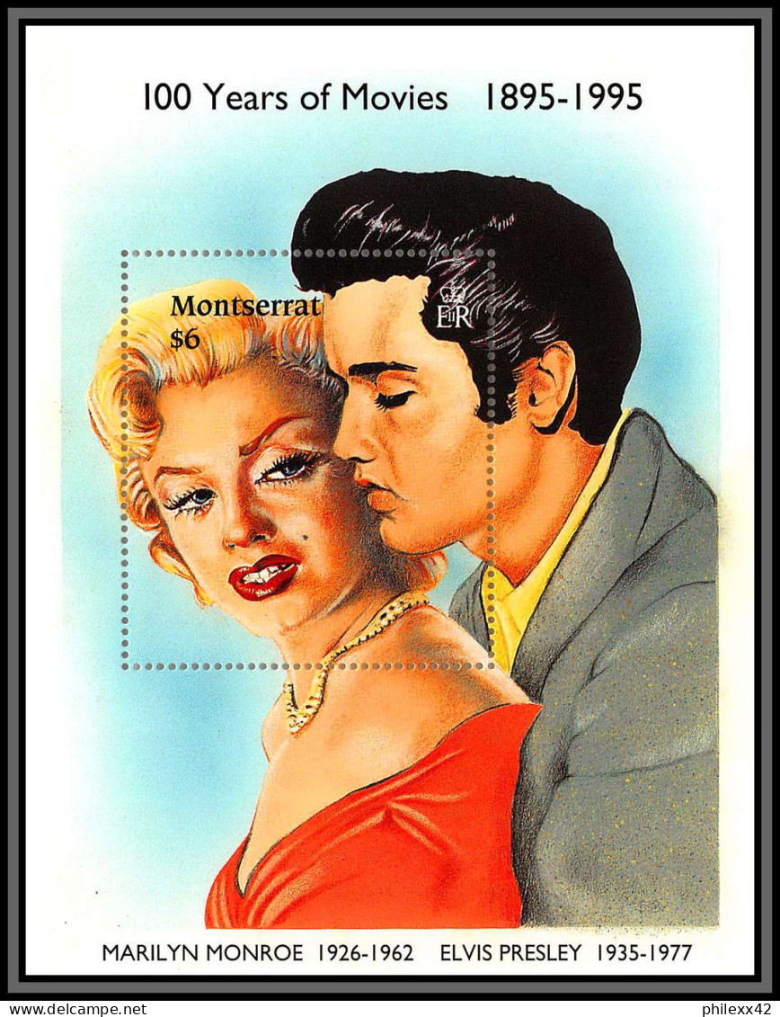 81600 Montserrat 1995 100 Years Of Movies Mi BF N°39 Marilyn Monroe Elvis Presley TB Neuf ** MNH - Singers
