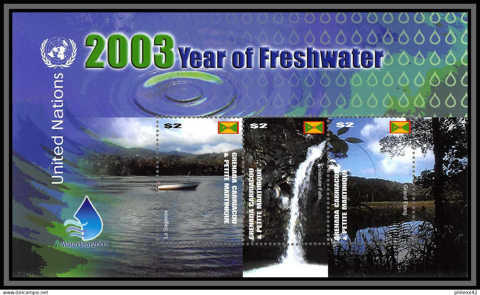 81611 Grenada Carriacou Petite Martinique 2003 Mi N°3941/3943 TB Neuf ** MNH Year Of Freshwater Water Eau Uno Onu - Eau