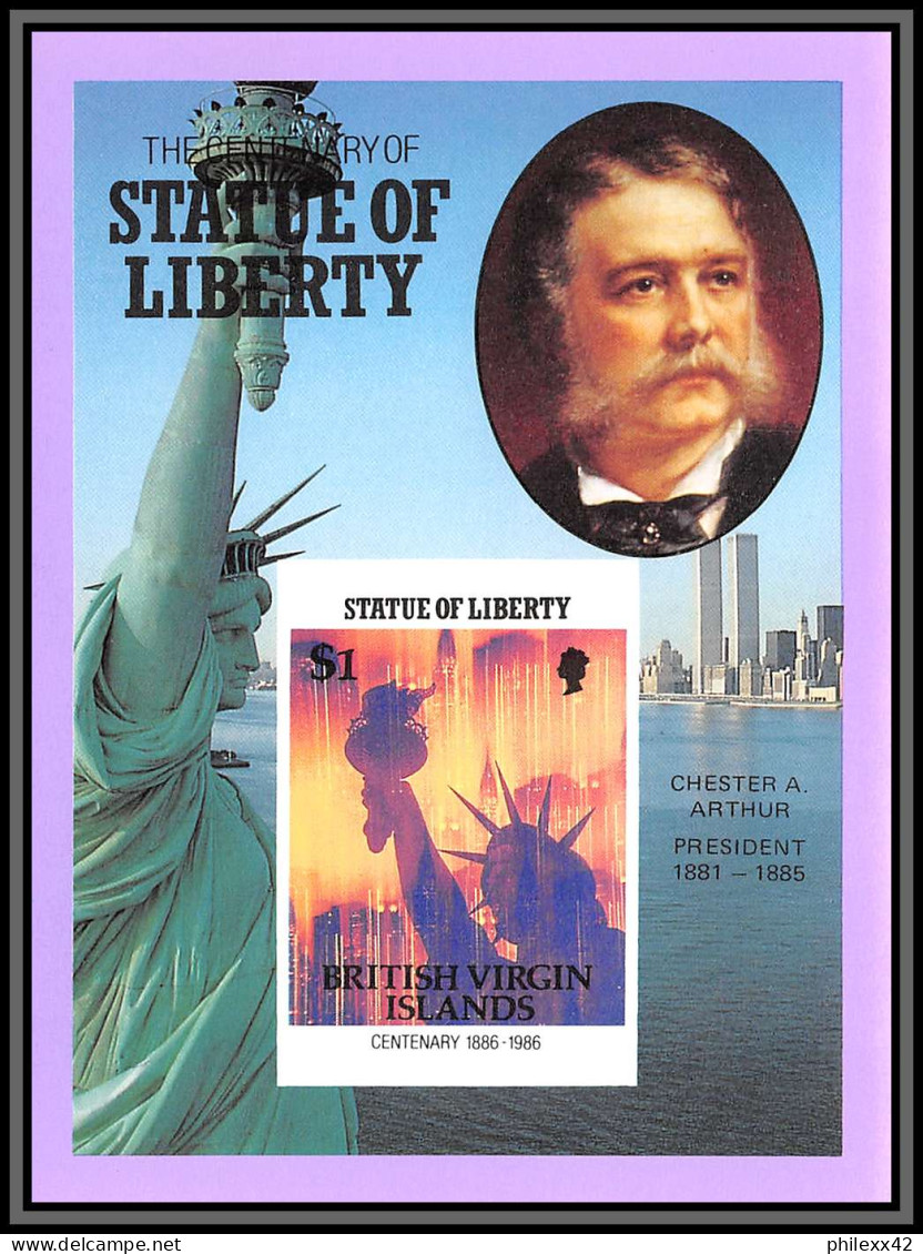 81608 British Virgin Islands 1986 Scott N°559/567 Statue Of Liberty Statue Liberté New York Non Dentelé Imperf ** MNH  - British Virgin Islands