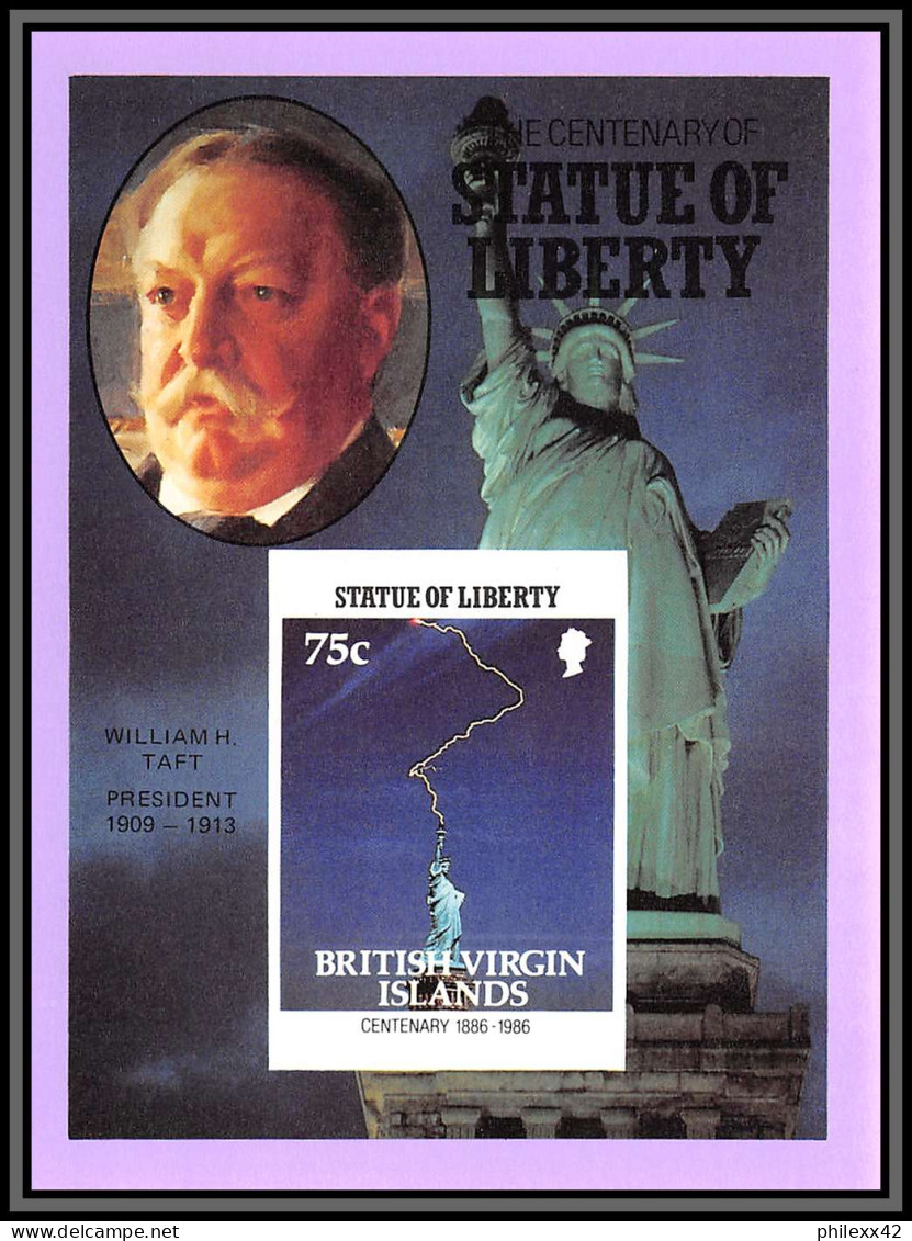 81608 british virgin islands 1986 scott N°559/567 Statue of Liberty statue liberté New York Non dentelé imperf ** MNH 