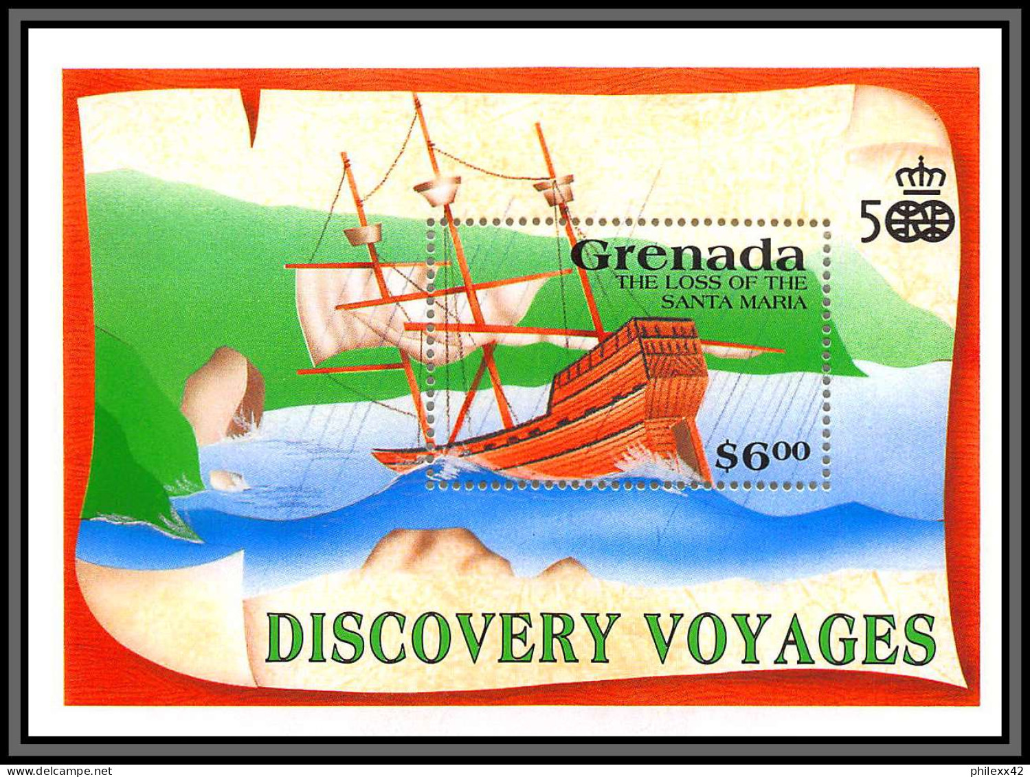 81650 Grenada MI N°273/274 Santa Maria De Christophe Colomb Colombo Columbus  ** MNH Ship Bateau 1991 Discovey Voyages - Christoph Kolumbus