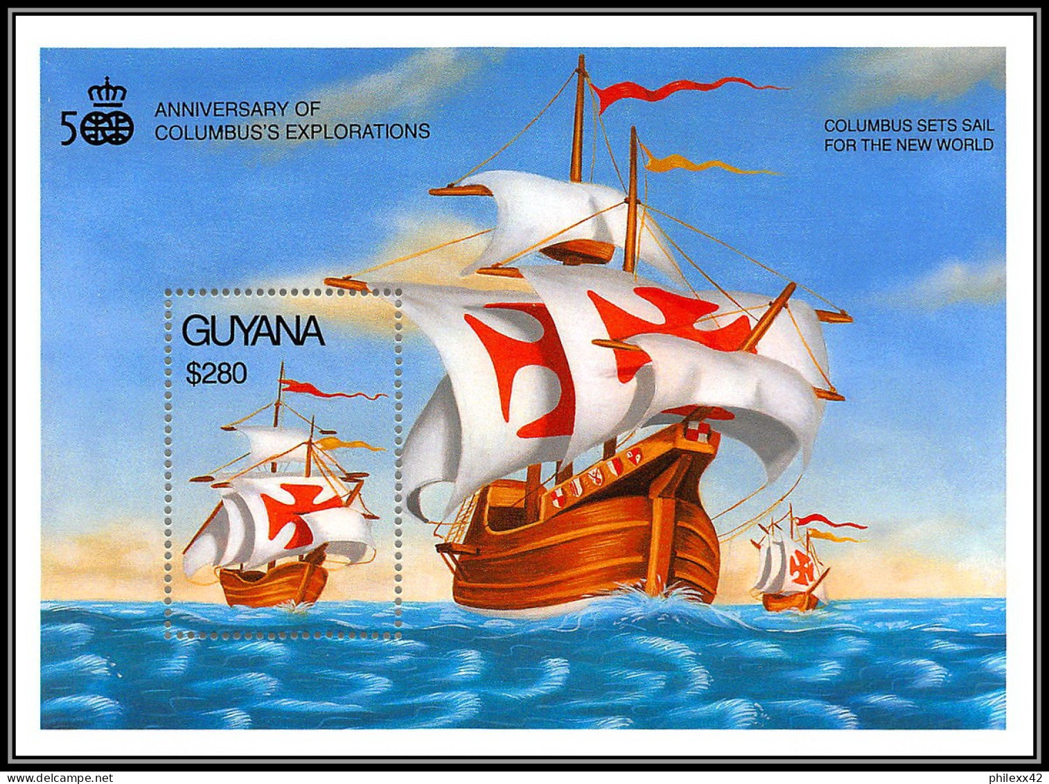 81728 Guyana Mi N°62 Christophe Colomb Cristoforo Colombo 500th Of Columbus Explorations 1992  Neuf ** MNH  - Christopher Columbus