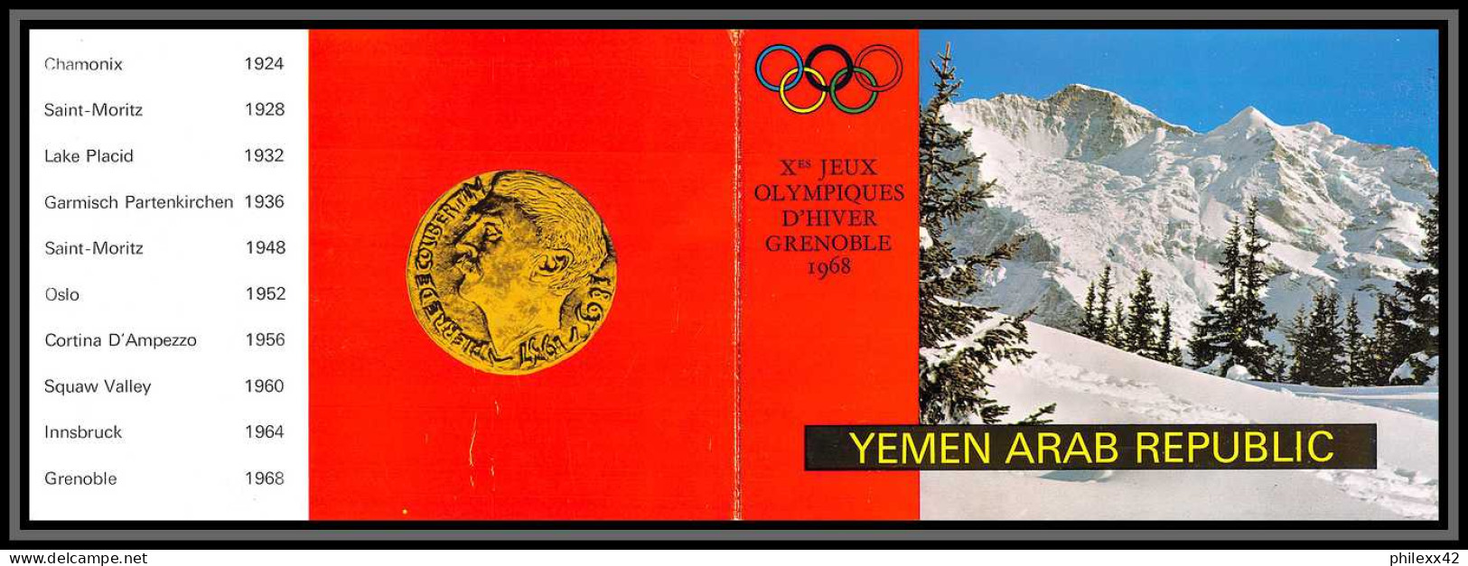 Nord Yemen YAR - 3935/ N°612 Booklet Jeux Olympiques Olympic Games Grenoble 68 OR Gold Neuf ** MNH - Invierno 1968: Grenoble