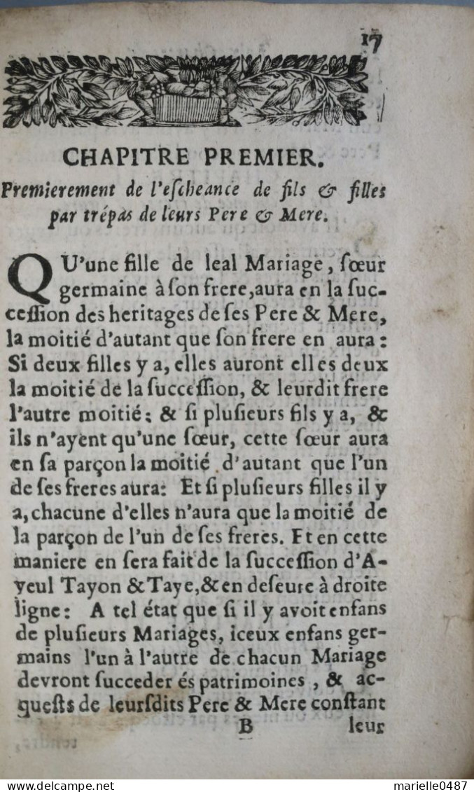 Rare édition Montoise - 1695 - Loix, Chartes Et Coustumes - Antes De 18avo Siglo