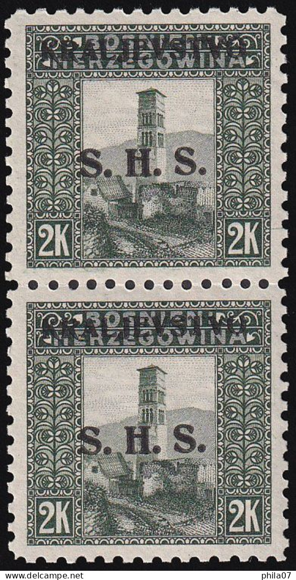 BOSNIA AND HERZEGOVINA - Mi.No. 46, Vertical Pair, Perforation  9 ½ / 2 Scan - Bosnia And Herzegovina
