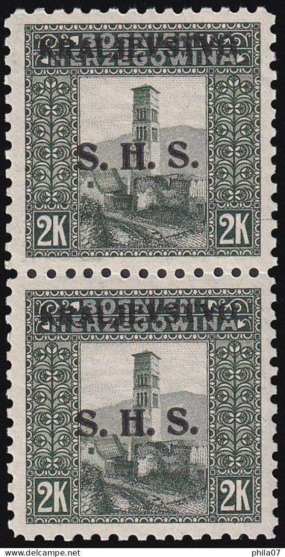 BOSNIA AND HERZEGOVINA - Mi.No. 46, Vertical Pair, Perforation  9 ½ / 2 Scan - Bosnien-Herzegowina