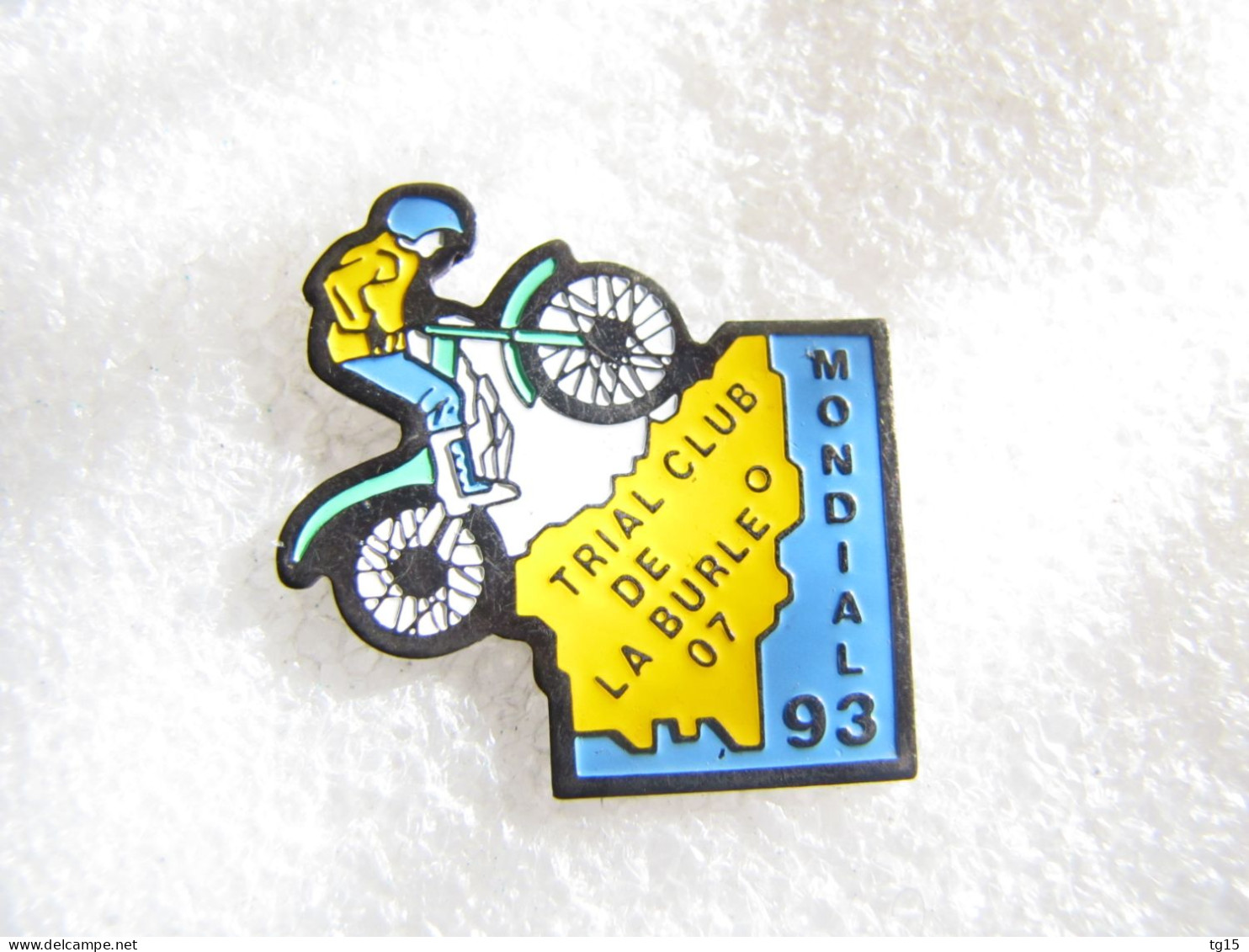 RARE  PIN'S    MOTO  TRIAL  CLUB  DE LA BURLE   07   MONDIAL  93 - Motos