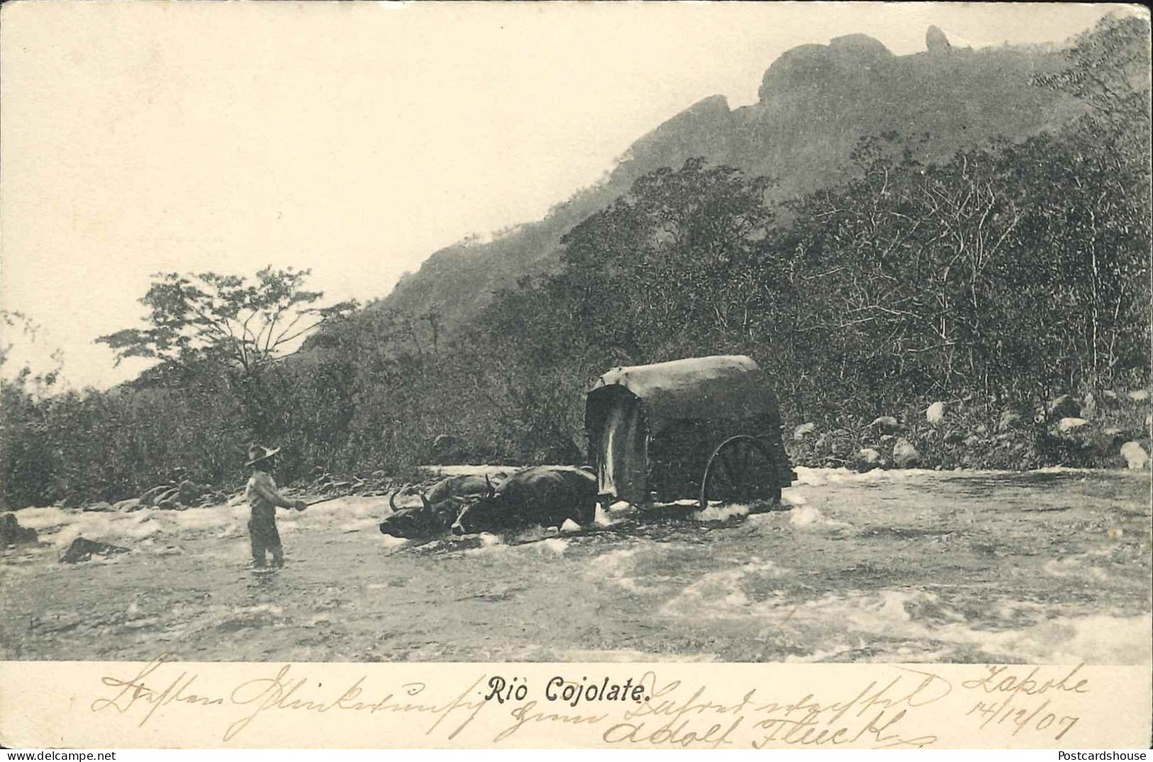 GUATEMALA RIO COJOLATE 1909 FRANQUEO EL ZAPOTE 1907 - Guatemala