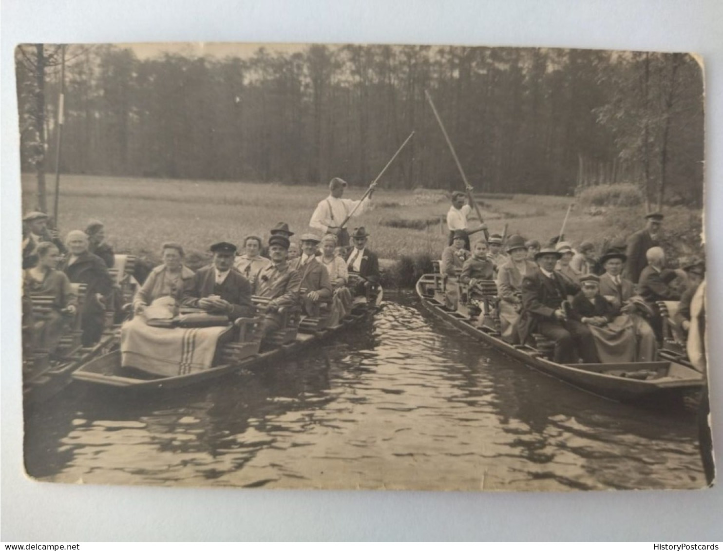 Spreewald, Spreewaldkähne, Original Foto-AK, Einzelstück, 1930 - Lübbenau