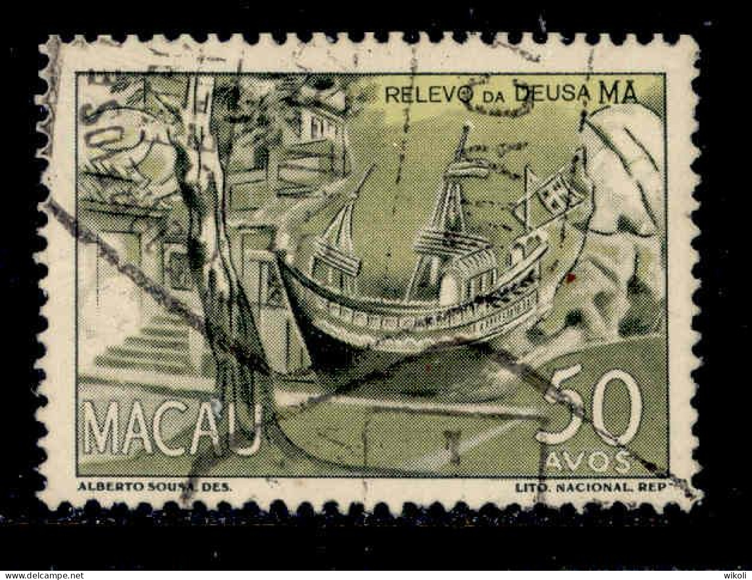 ! ! Macau - 1950 Views 50 A - Af. 347 - Used - Usati