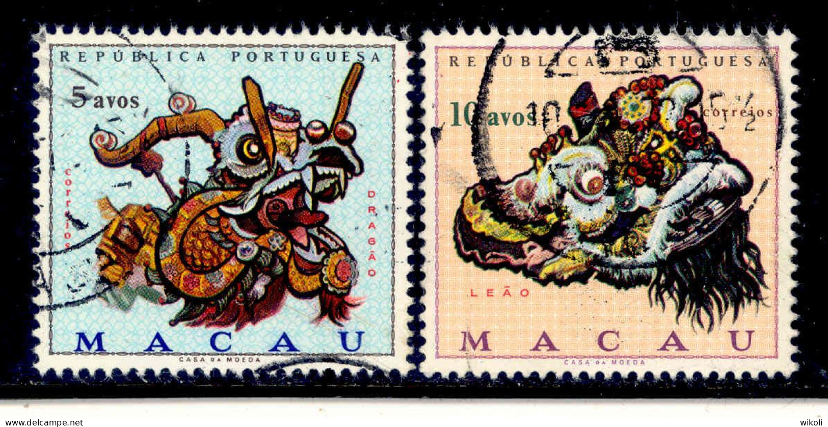 ! ! Macau - 1971 Dragon & Lion (Complete Set) - Af. 426 & 427 - Used - Gebruikt