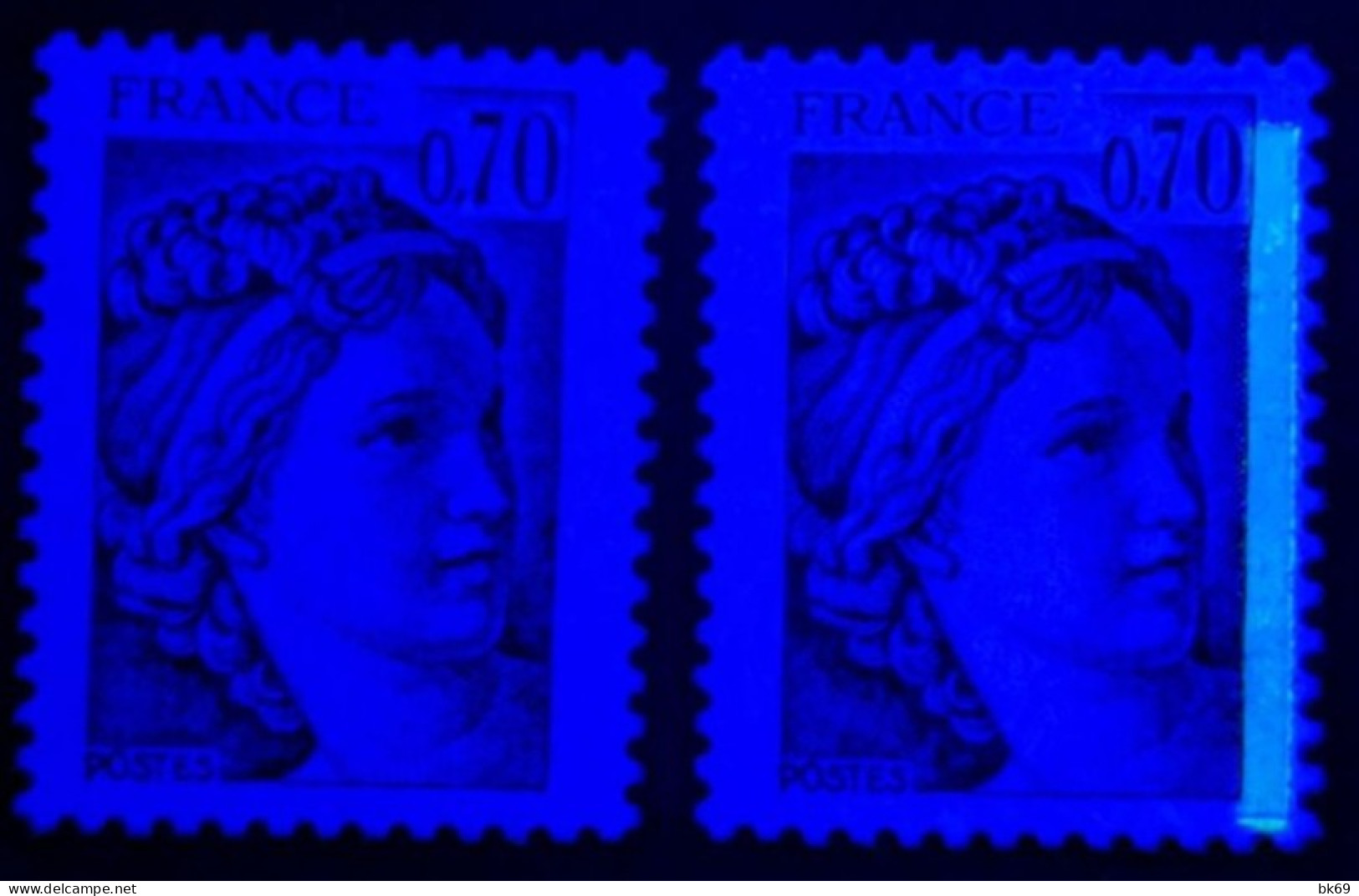 RARE N°2056a ** Sans Phosphore Sabine 70c Cote 600€ - Nuevos