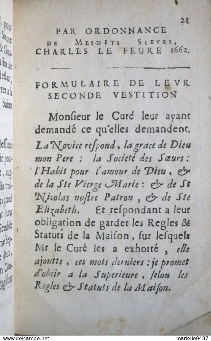 MONS - 1662 -Hopital St Nicolas - Règlement - Ordonnance - Jusque 1700