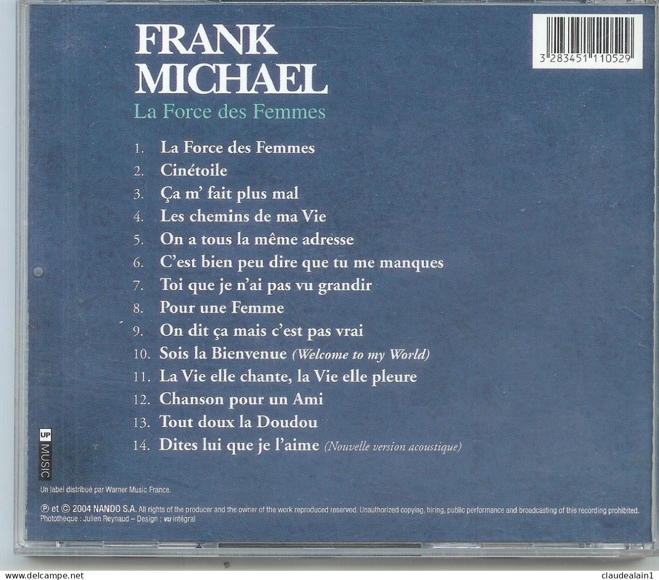 ALBUM CD FRANK MICHAEL - La Force Des Femmes (14 Titres) - Très Bon état - Sonstige - Franz. Chansons