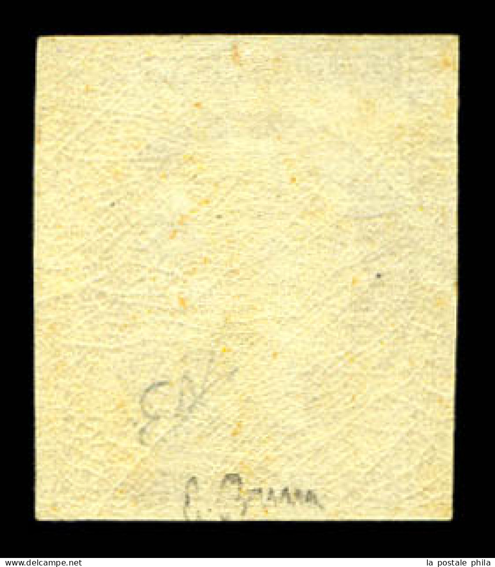 ** N°1, 10c Bistre-jaune. TTB. R. (signé Brun/certificat)  Qualité: ** - 1849-1850 Ceres