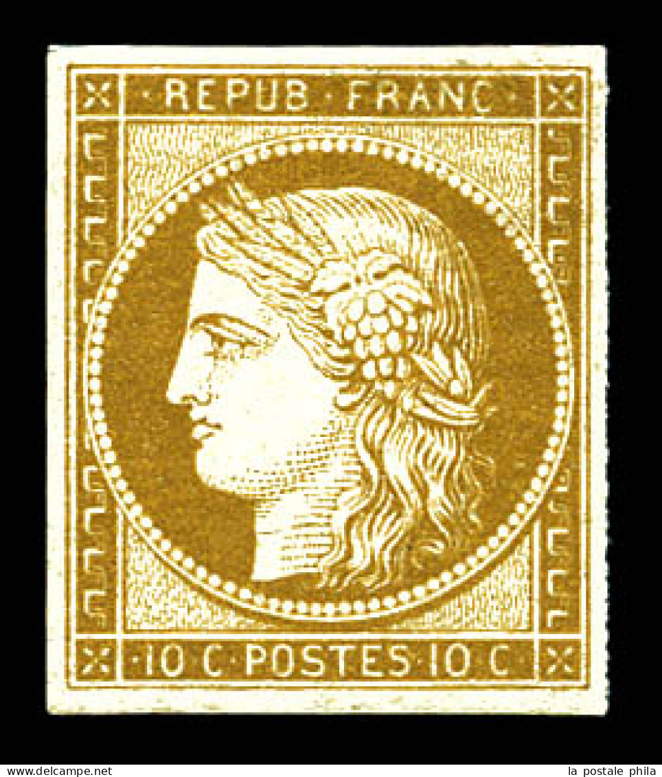 * N°1, 10c Bistre-jaune, Très Frais. SUP (certificat)  Qualité: *  Cote: 3200 Euros - 1849-1850 Ceres