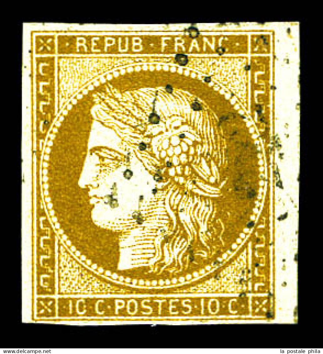 O N°1a, 10c Bistre-brun, Bord De Feuille. TB  Qualité: Oblitéré  Cote: 475 Euros - 1849-1850 Ceres