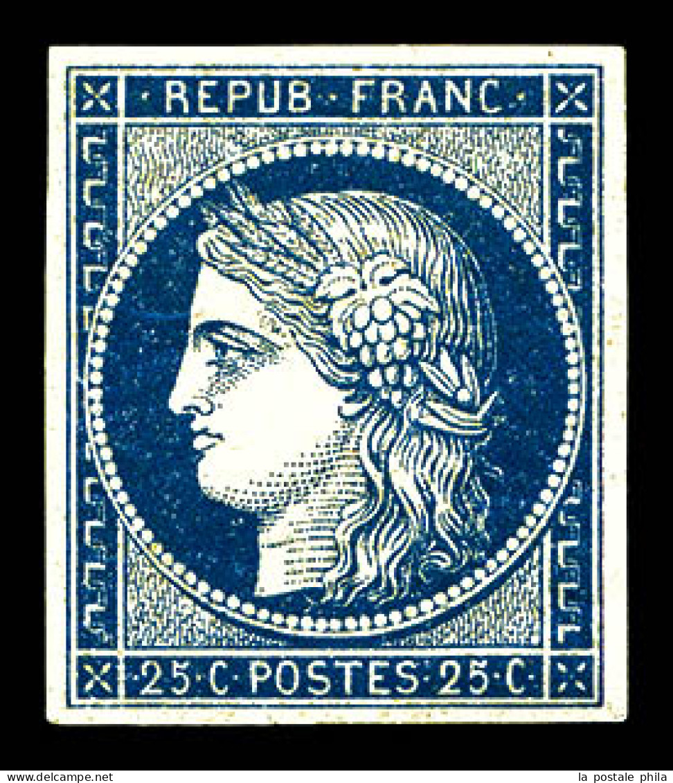 * N°4a, 25c Bleu Très Foncé, Très Jolie Nuance, Grande Fraîcheur. SUPERBE. R.R. (signé/certificat)  Qualité: *  Cote: 92 - 1849-1850 Cérès