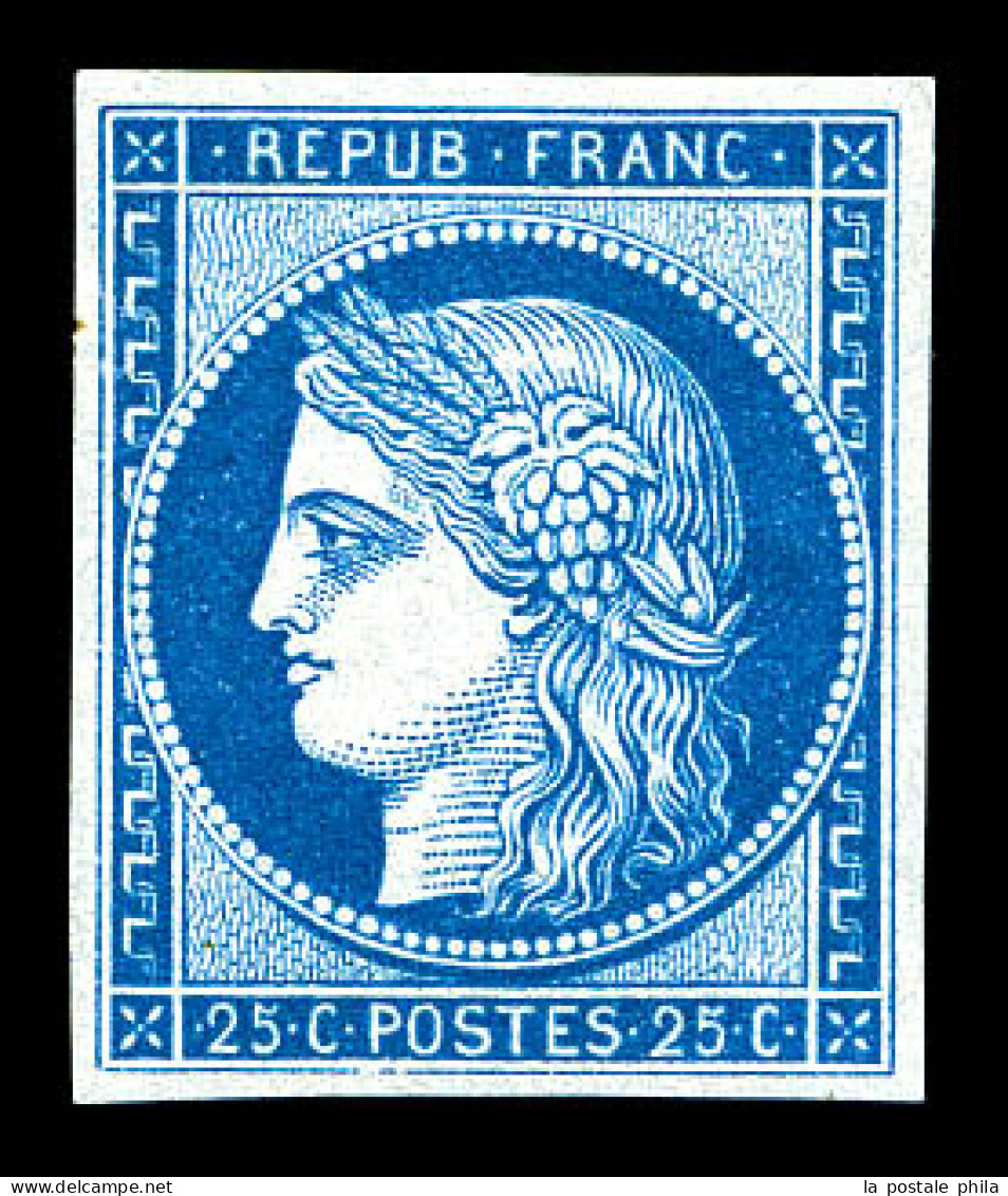 * N°4d, 25c Bleu, Impression De 1862, Quasi **, TTB  Qualité: *  Cote: 625 Euros - 1849-1850 Ceres