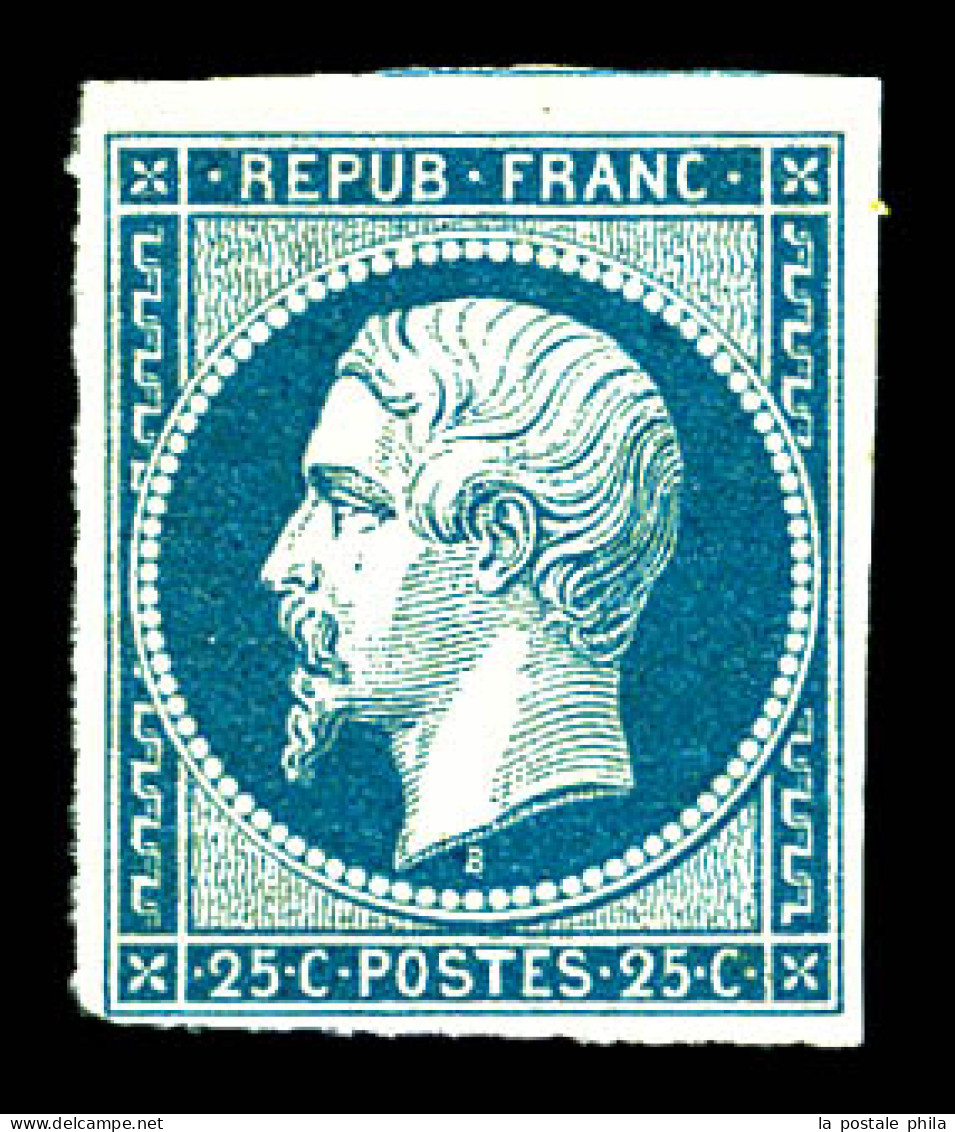 ** N°10, 25c Bleu, Fraîcheur Postale. SUPERBE. R.R. (certificat)  Qualité: ** - 1852 Louis-Napoléon