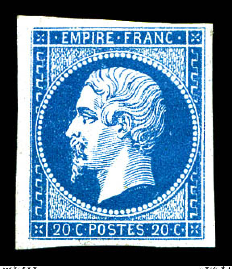 * N°14A, 20c Bleu Type I. TB (signé Calves)  Qualité: *  Cote: 450 Euros - 1853-1860 Napoléon III.