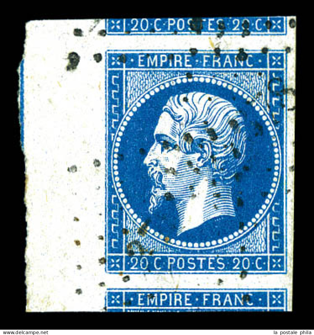 O N°14A, 20c Bleu Type I Bdf, Grandes Marges Avec Voisins. SUP  Qualité: Oblitéré - 1853-1860 Napoléon III