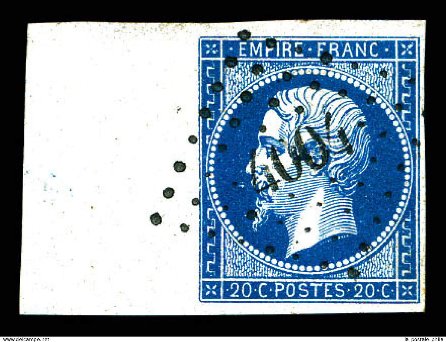 O N°14A, 20c Bleu Bdf Obl Pc '4004'. TTB  Qualité: Oblitéré - 1853-1860 Napoléon III