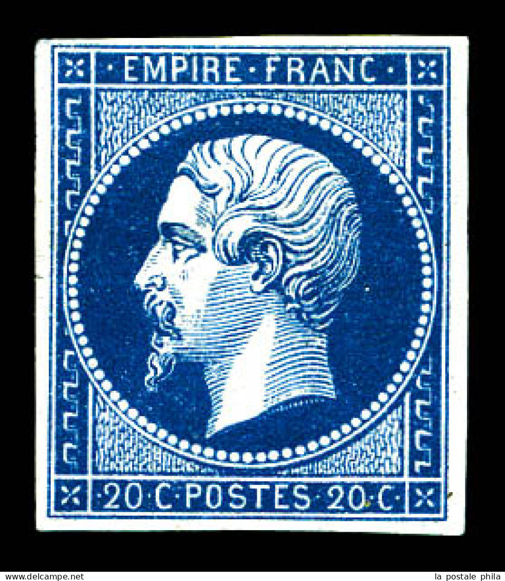 (*) N°14Aa, 20c Bleu Foncé Type I. TB  Qualité: (*)  Cote: 200 Euros - 1853-1860 Napoléon III.