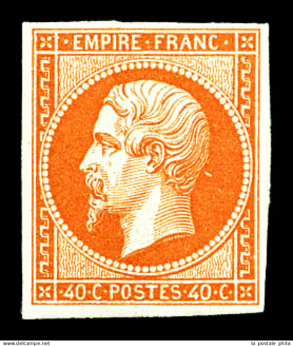 ** N°16, 40c Orange, FRAÎCHEUR POSTALE, SUPERBE (Signé/certificats)  Qualité: ** - 1853-1860 Napoléon III